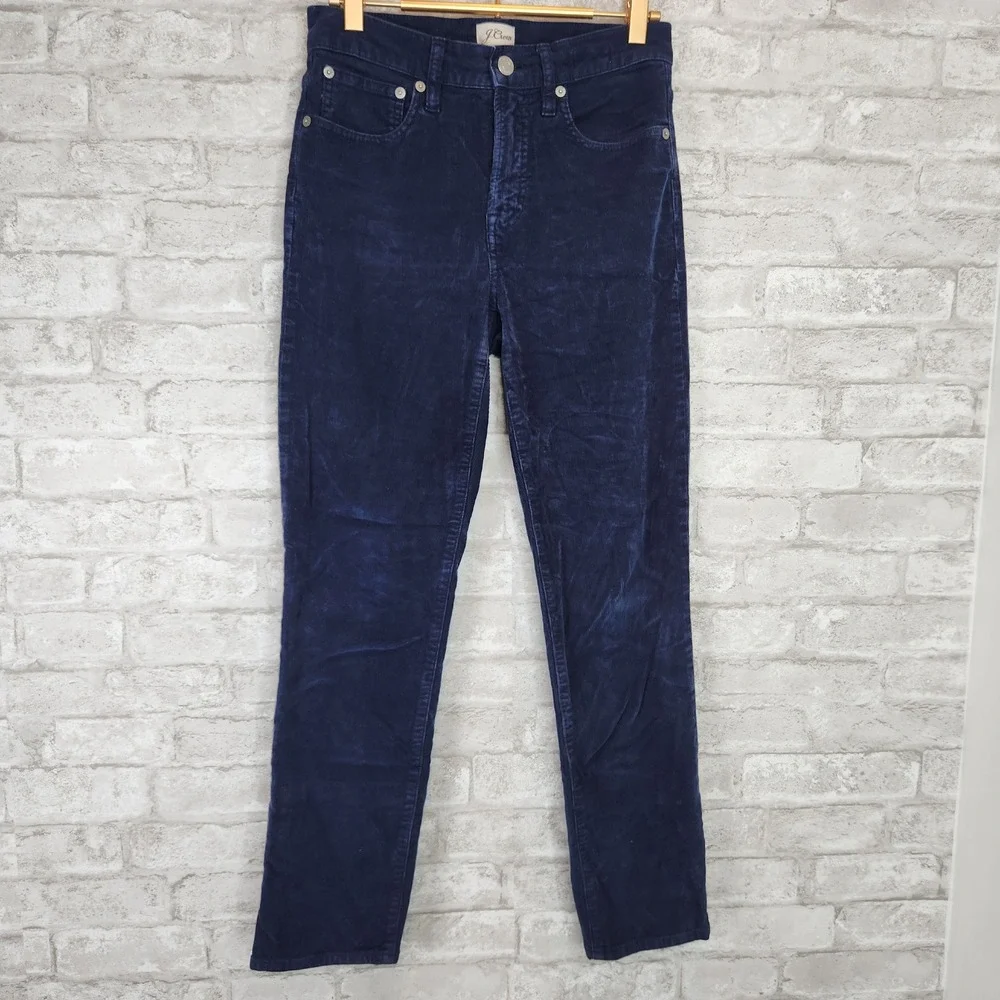 J. Crew Pants Vintage Straight Navy Blue Corduroy Preppy 25 XS